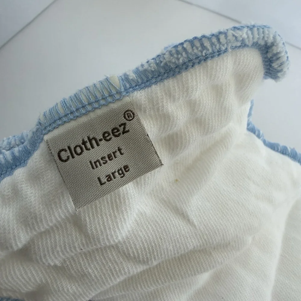 12 Cloth-eez Cotton Inserts Cloth Diapers Blue Serged Edges Washed Never Used